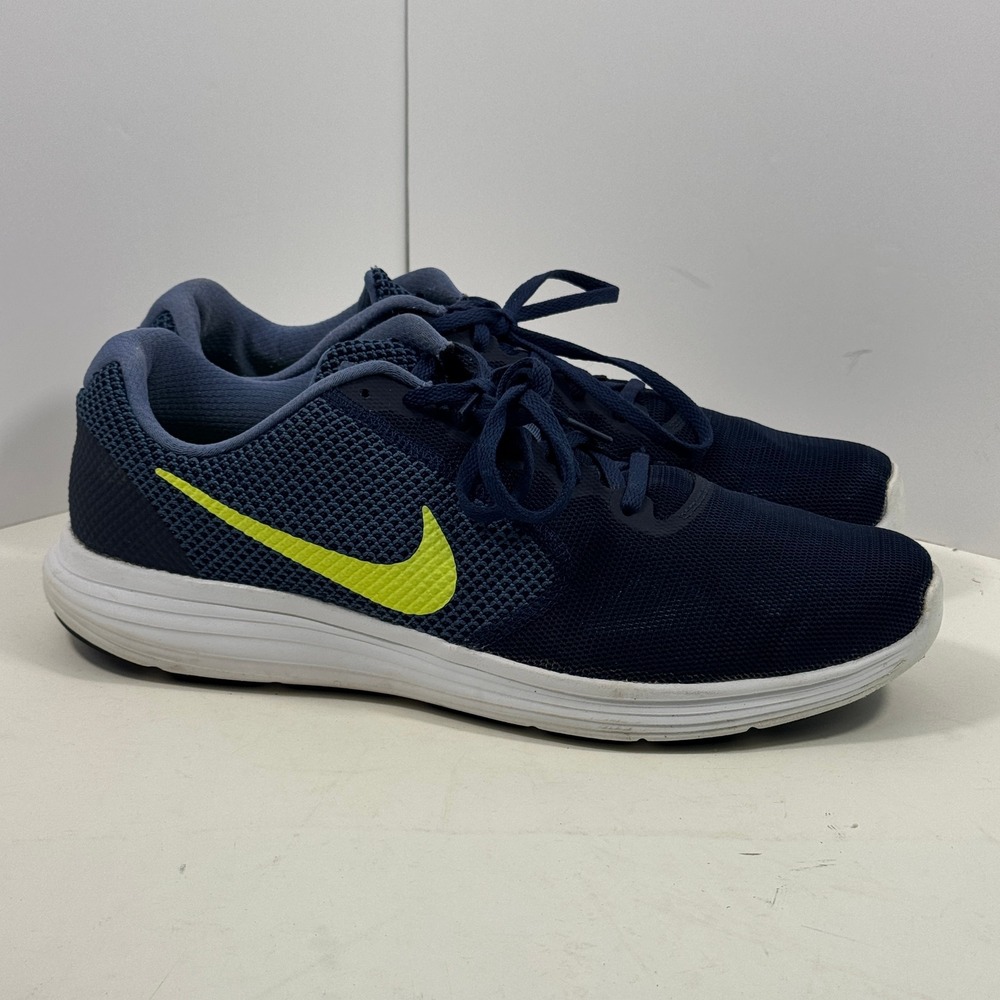 Nike Revolution 3 Men's Running Shoes Navy Volt Mesh Size US 13 - Picture 5 of 10